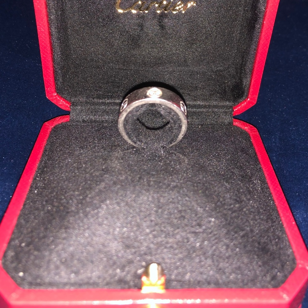 Love — Cartier platinum 1 center diamond.